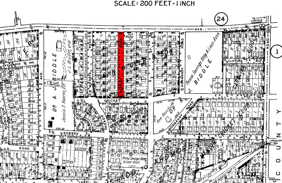 Maps of Berkely Road Area, Ardmore, PA 18812006